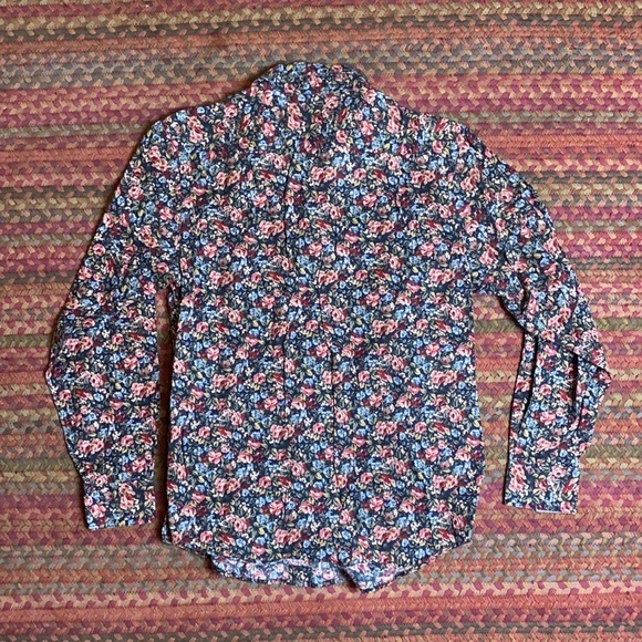 VTG RETRO MICRO FLORAL BUTTON UP LONG SLEEVE - Picture 4 of 4